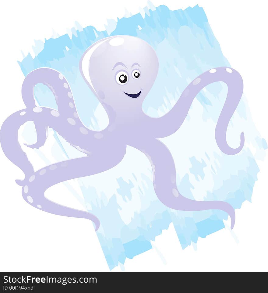 Octopus with smile on face