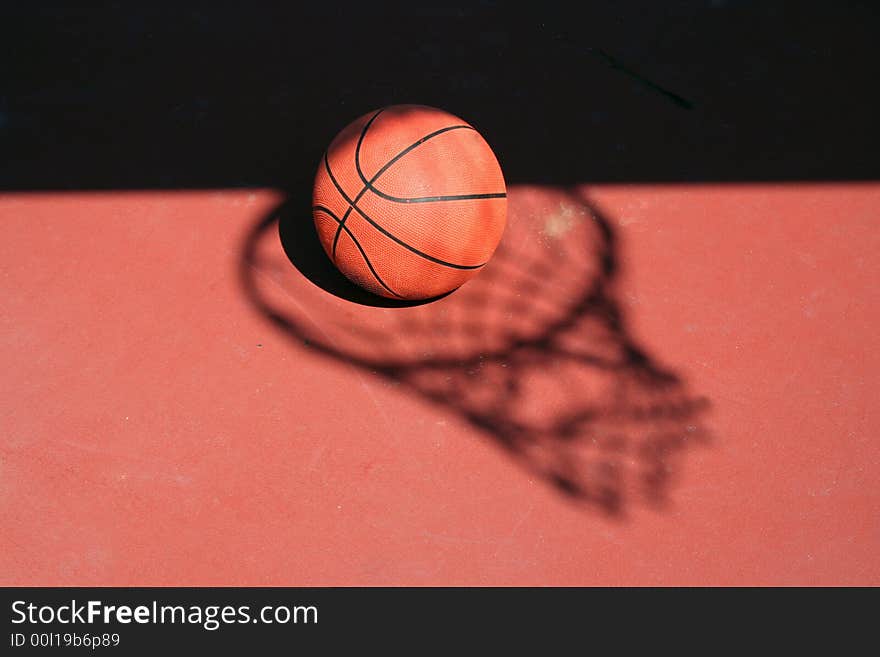 Basketball And Net Shadow