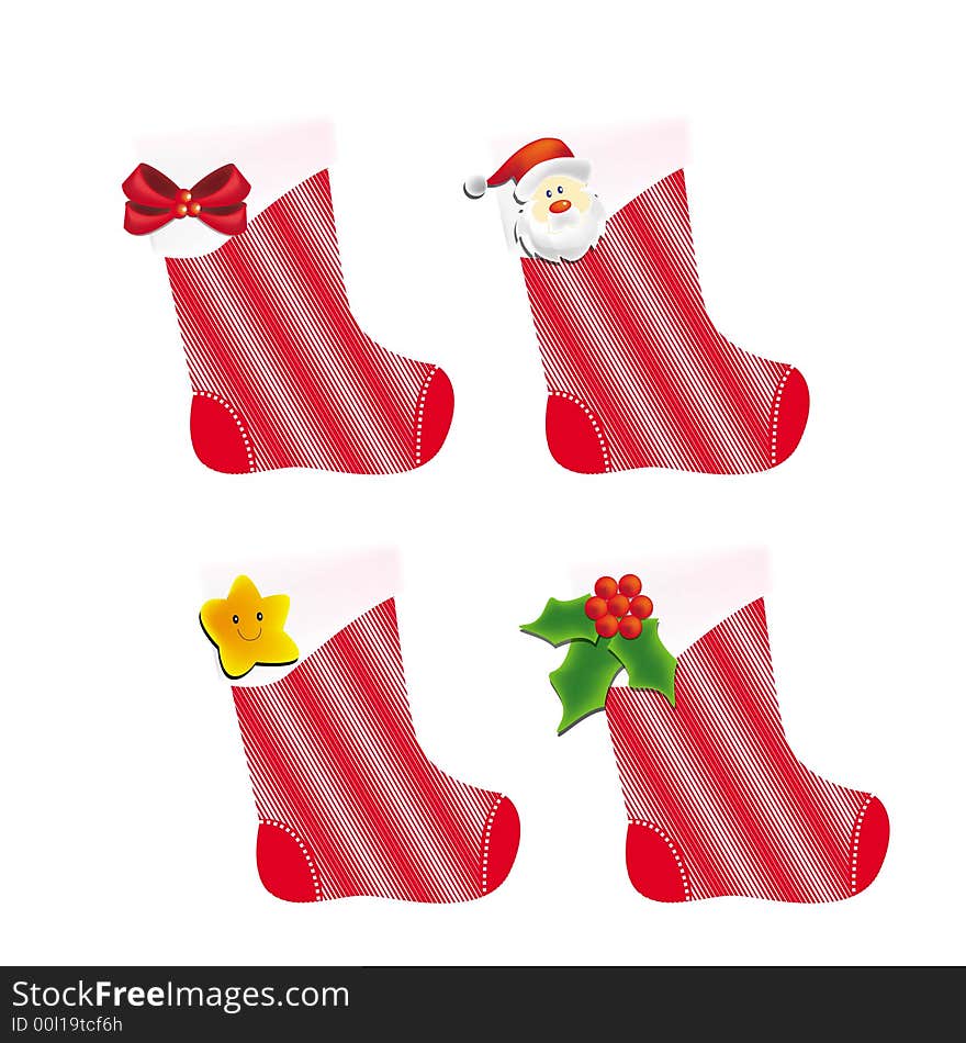 A series of Christmas socking, vector, illustration