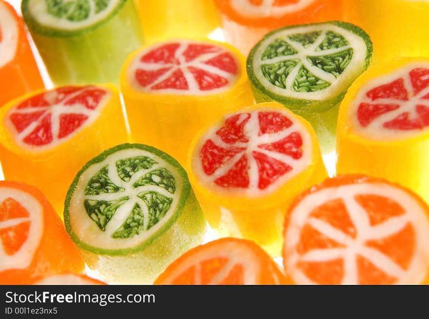 Candies isolated on the white backgrounds. Candies isolated on the white backgrounds