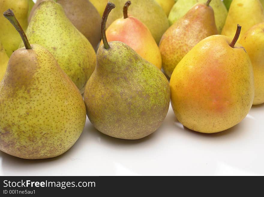 Pear on a background of pears