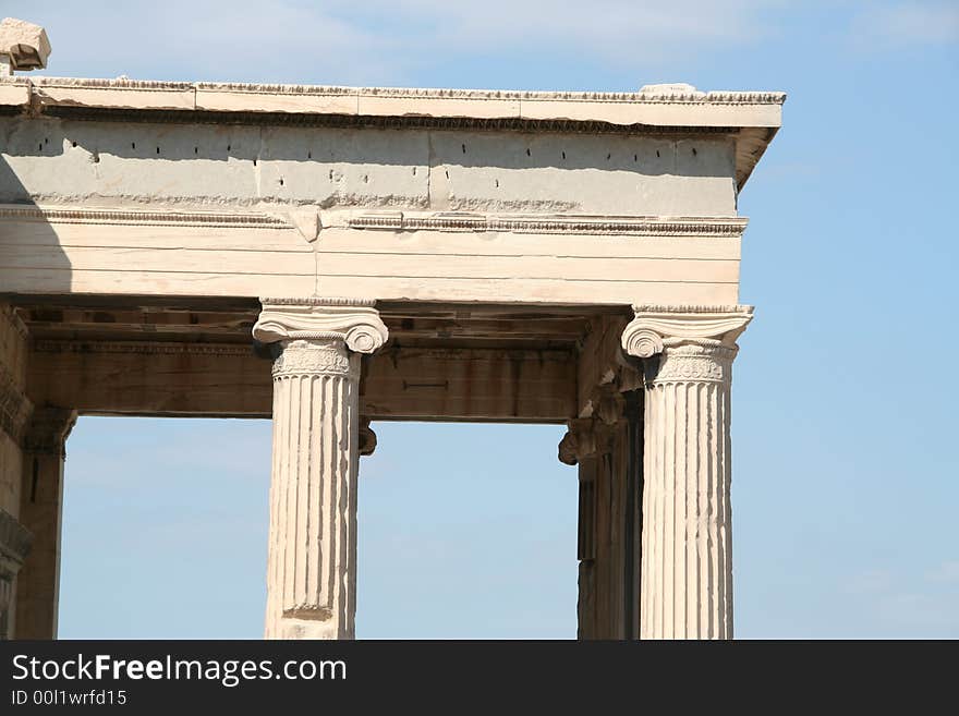 Column of the acropolis in athens