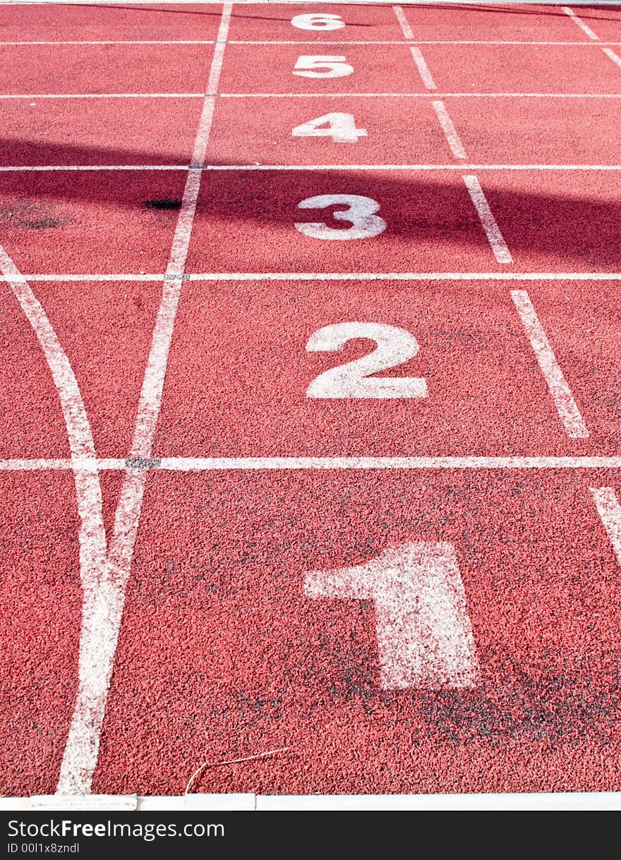 The start line of an athletic track