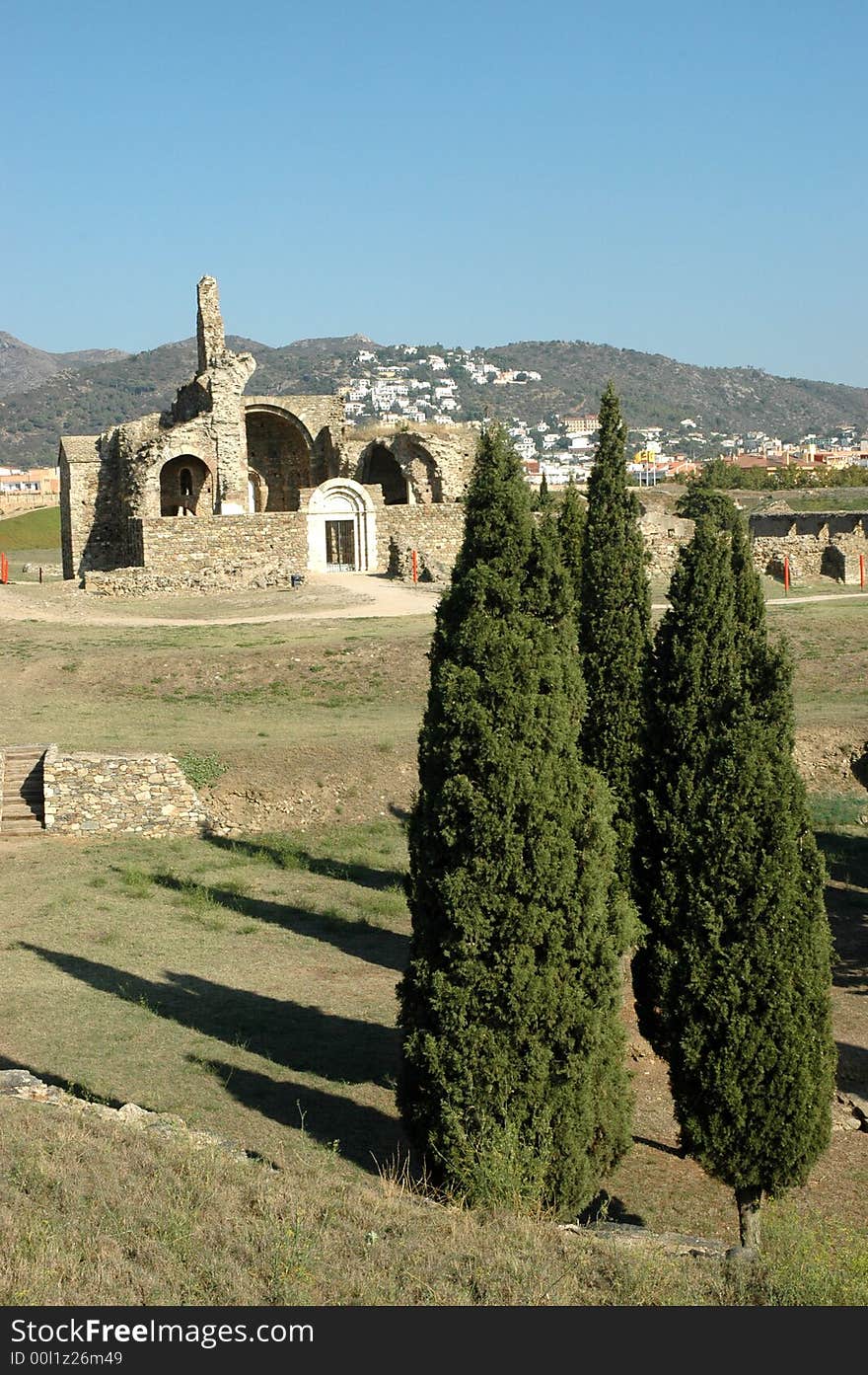 Ruins of a church and tree. Ruins of a church and tree