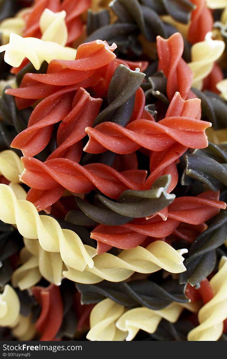 Fusili tricolore pasta shells