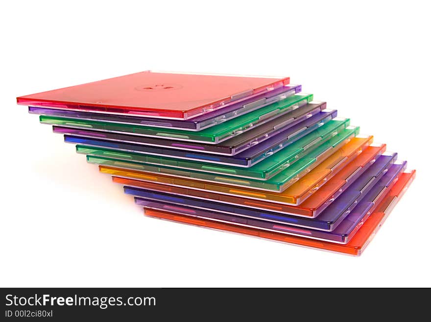 Dvd boxes isolated on a white background