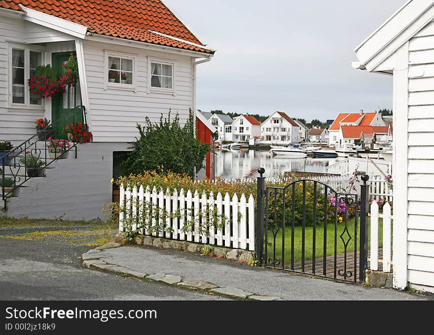 Fishing village on the coast of Norway. Fishing village on the coast of Norway