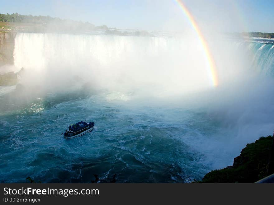 Bright rainbow on Niagara waterfalls. Bright rainbow on Niagara waterfalls