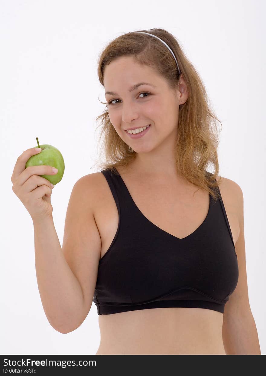 Fitness Girl With Apple