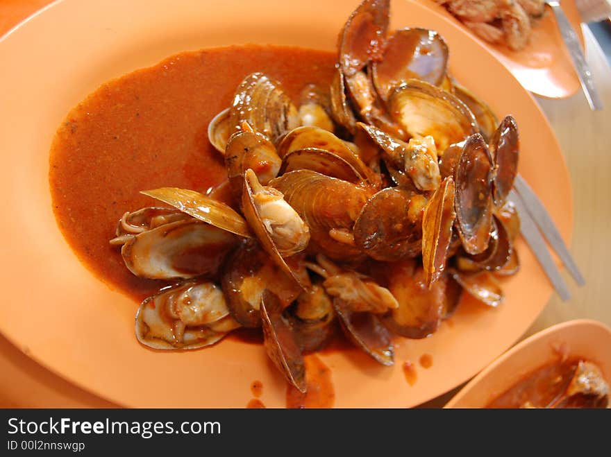 Curry Sea Shell On The Plate