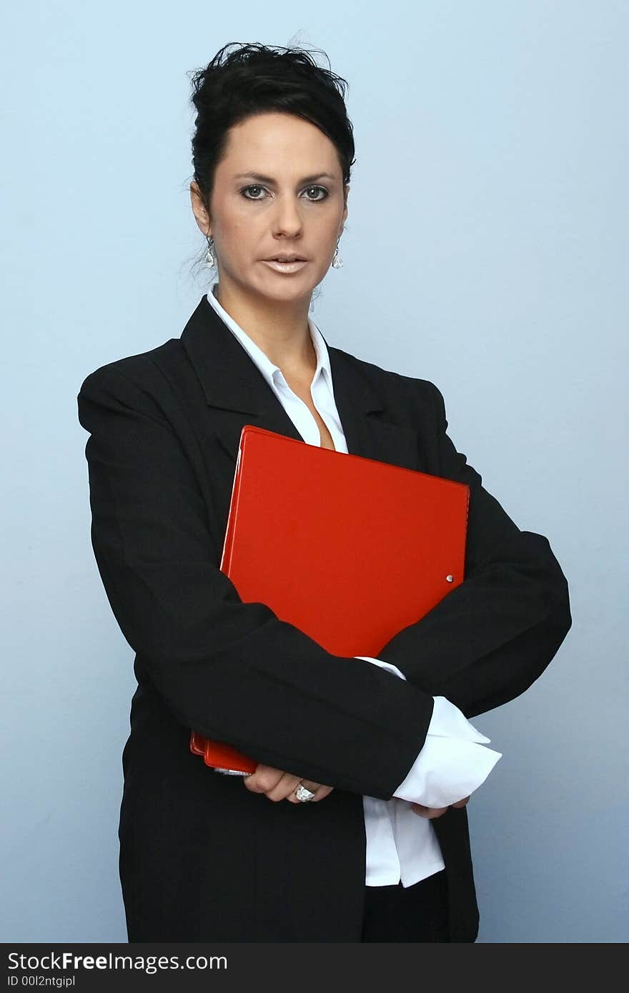 Woman Holding A Red File