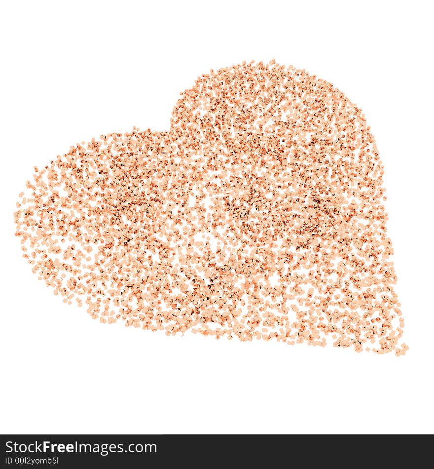 A unique valentine s Day heart created using pink cubic particles, isolated on a white background. A unique valentine s Day heart created using pink cubic particles, isolated on a white background.