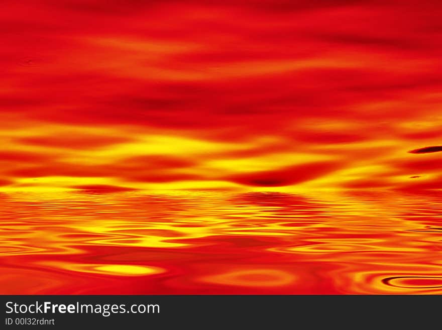 Abstract bavkground of fiery water