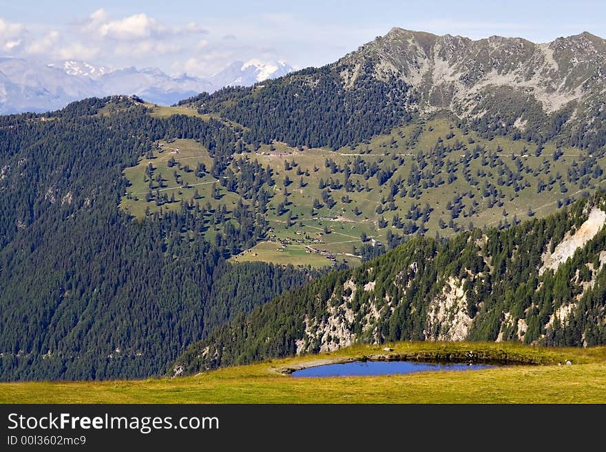 Lovely Alpine landscape with mountains. Lovely Alpine landscape with mountains