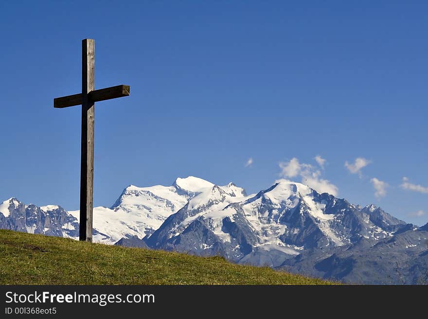 Lovely Alpine landscape with mountains. Lovely Alpine landscape with mountains