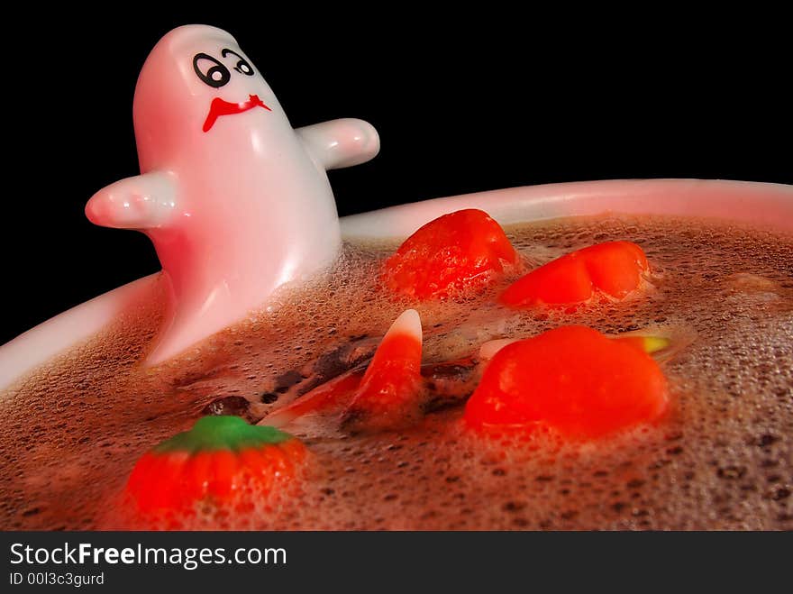 Ghost Taking a Candy Corn Bath