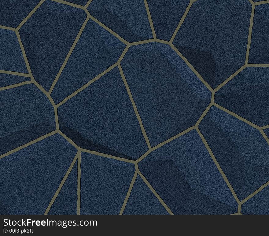 Stone Wall Pattern Dark Blue