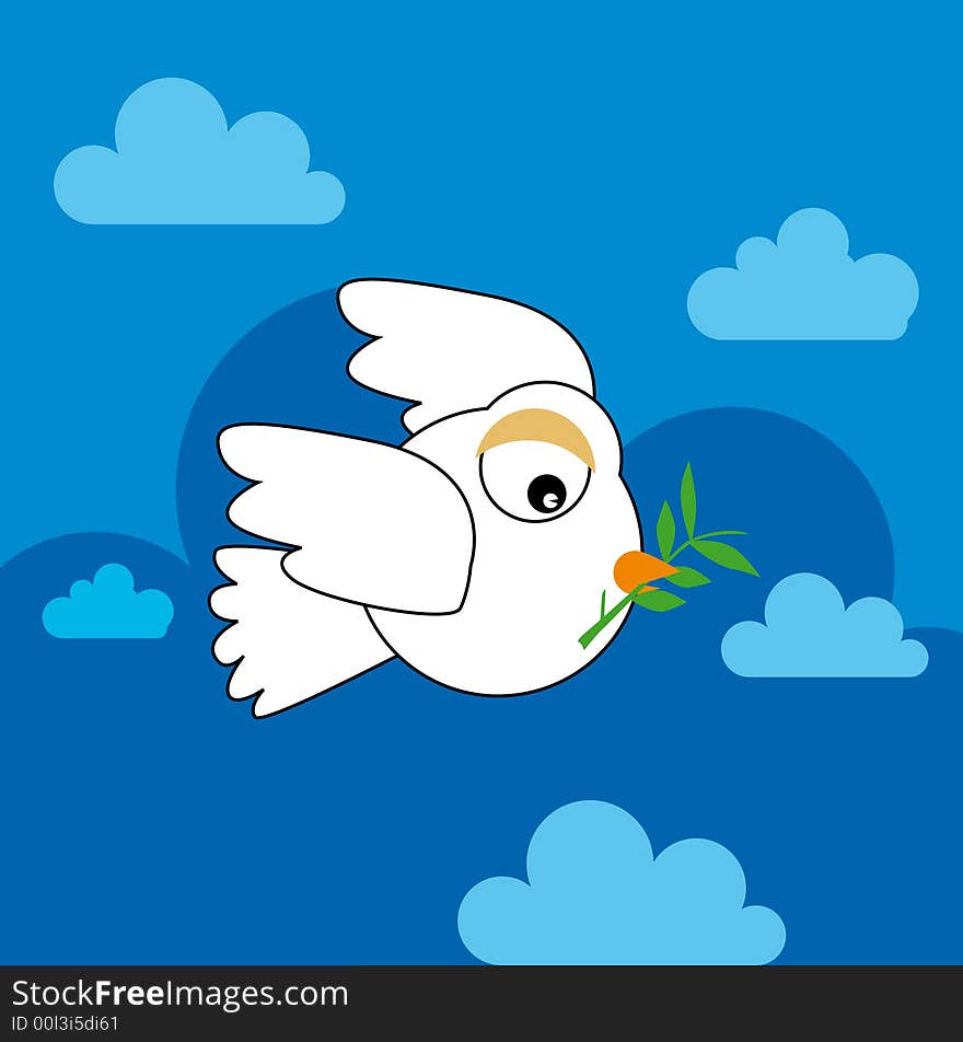 Peace dove flying, cartoon (vector). Peace dove flying, cartoon (vector)