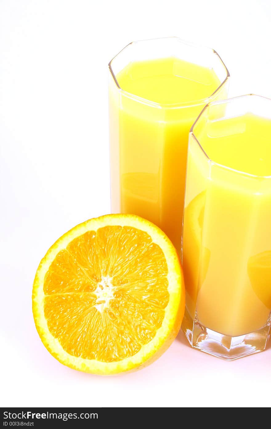 Juice Orange-fruits juice isolated on white