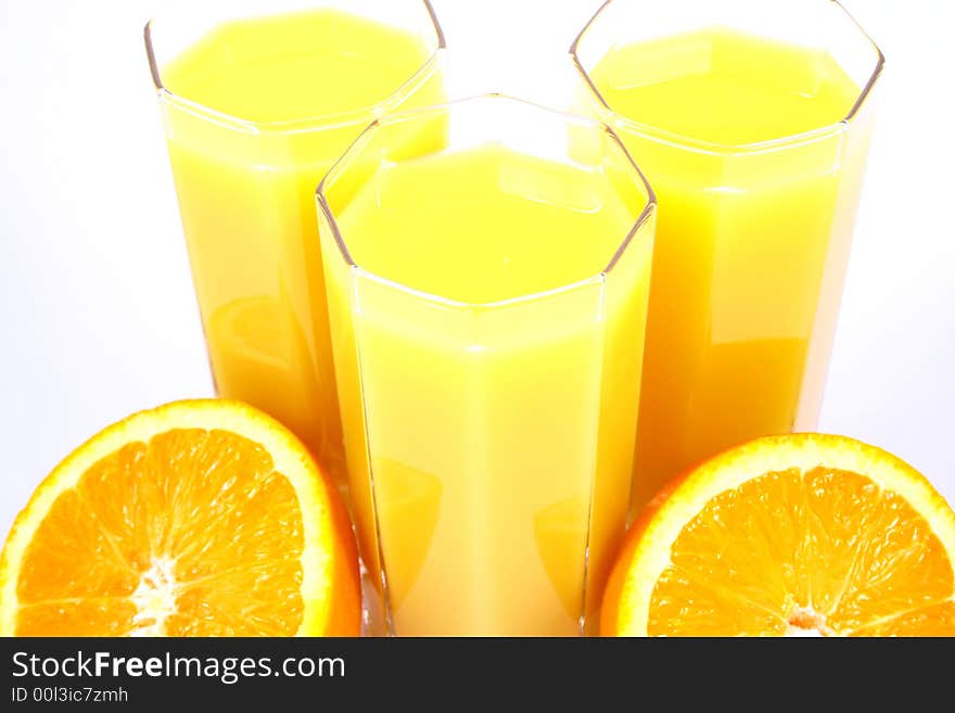 Juice Orange-fruits juice isolated on white