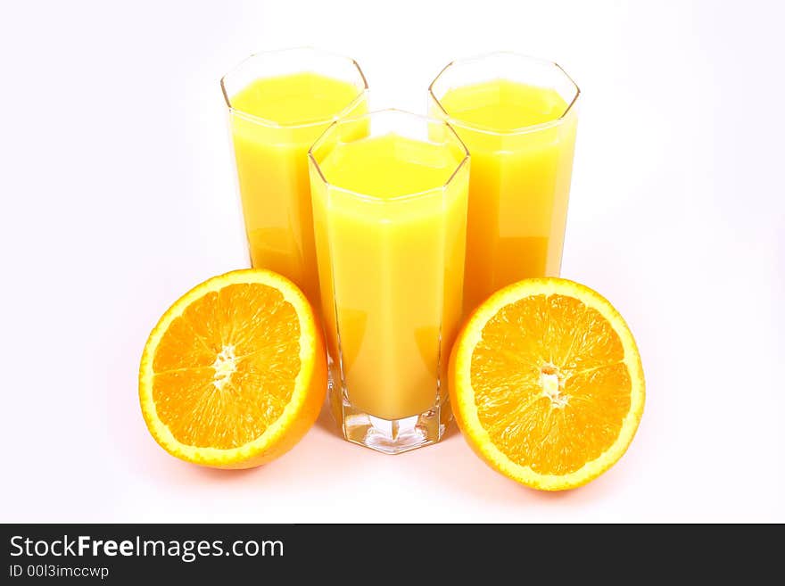 Juice Orange-fruits juice isolated on white