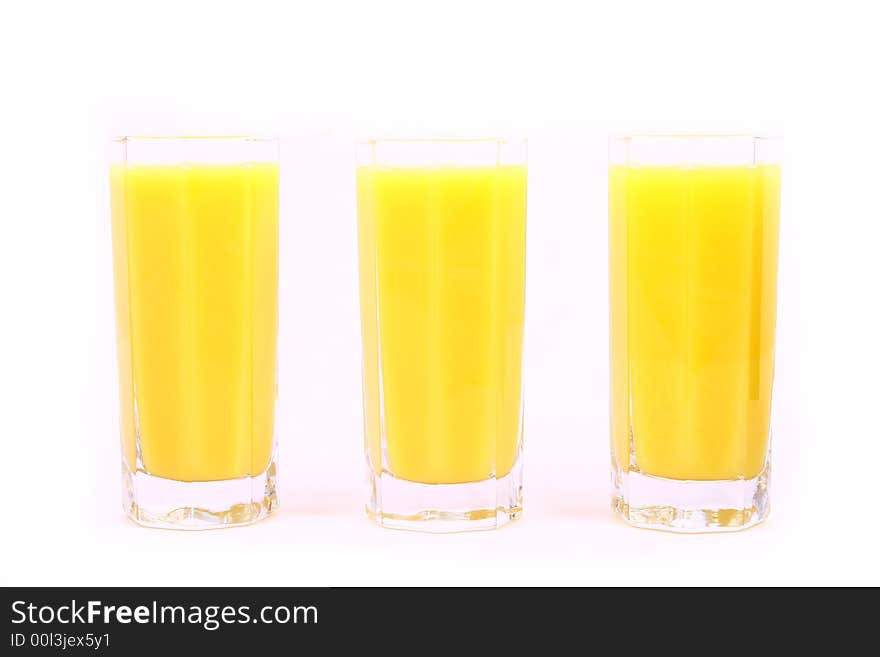 Juice Orange-fruits juice isolated on white