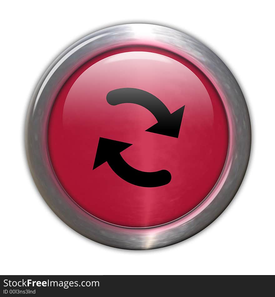 Chrome and red glass button created in Photoshop. Chrome and red glass button created in Photoshop