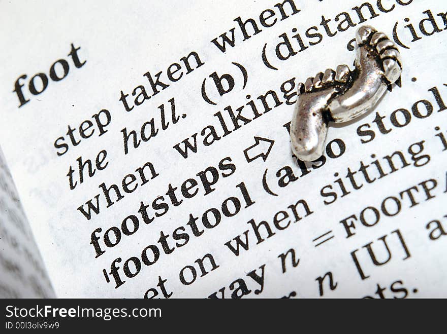 The word footstepsin close-up next to a little foots.