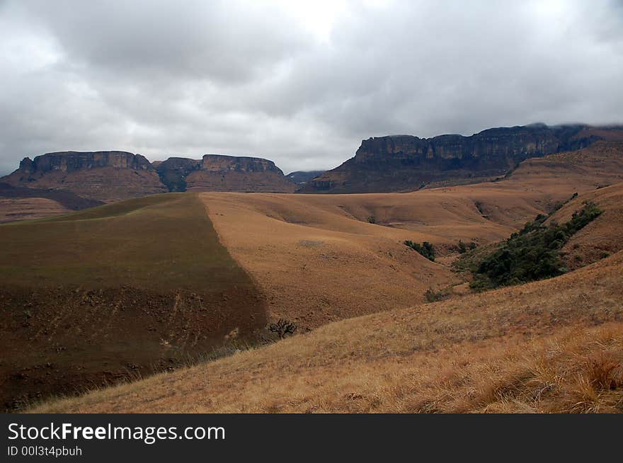 Green enclaves after grass burnout - South Africa. Green enclaves after grass burnout - South Africa