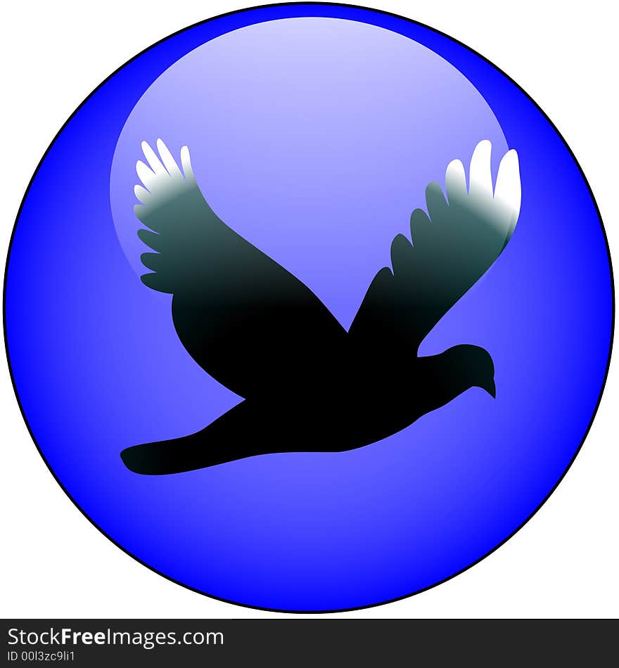 Freedom, flight, bird web button