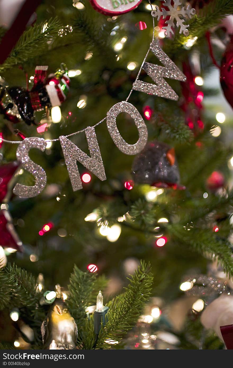 Close up of Christmas tree decoration on a tree. Close up of Christmas tree decoration on a tree