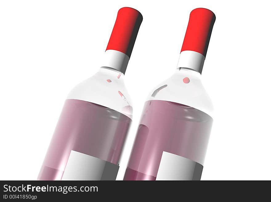 A 3D render of Bottles