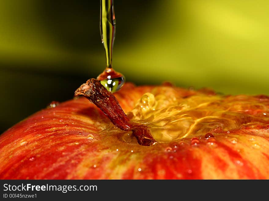 Red apple and water, healthy life style