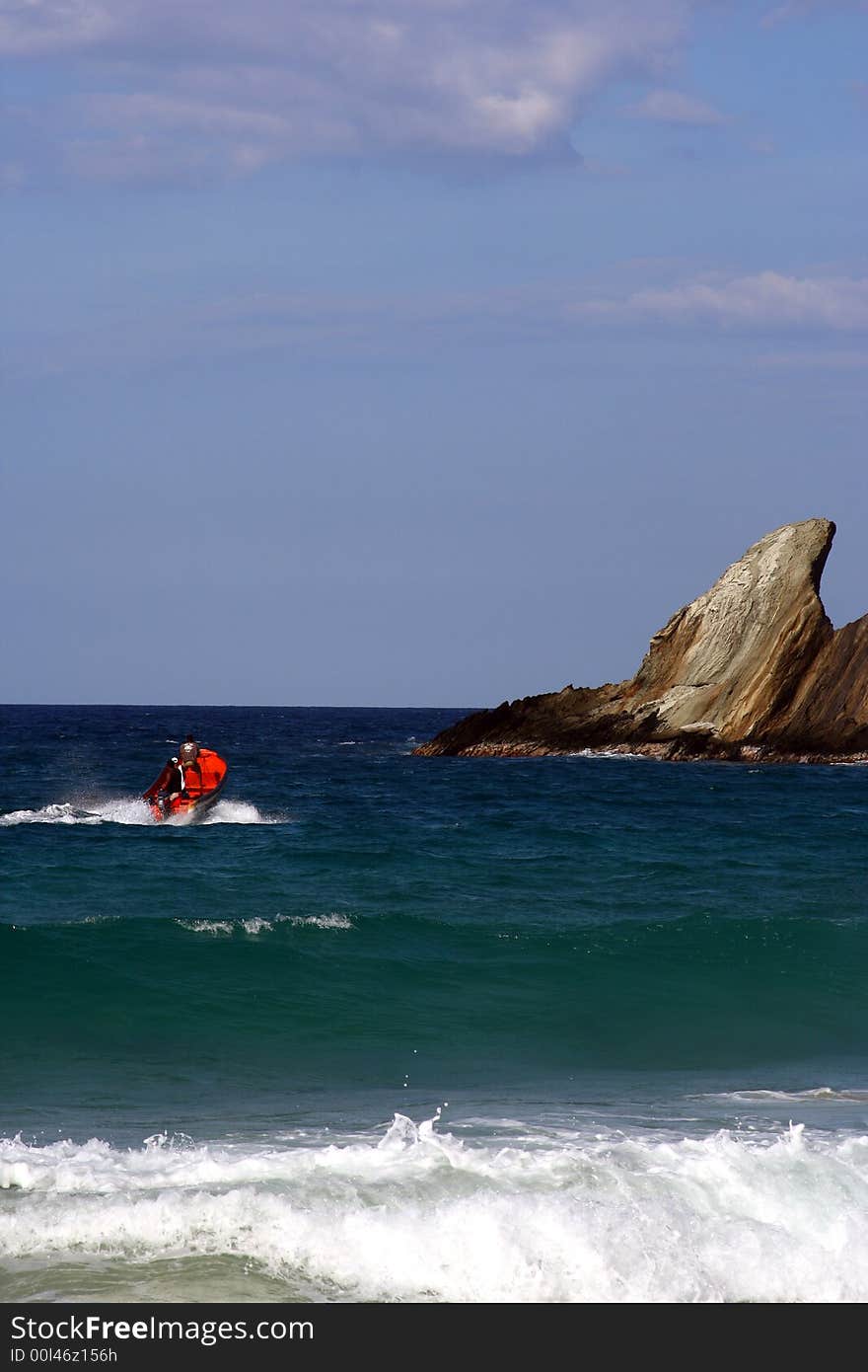 Boat across the sea and mountain landscape. Boat across the sea and mountain landscape