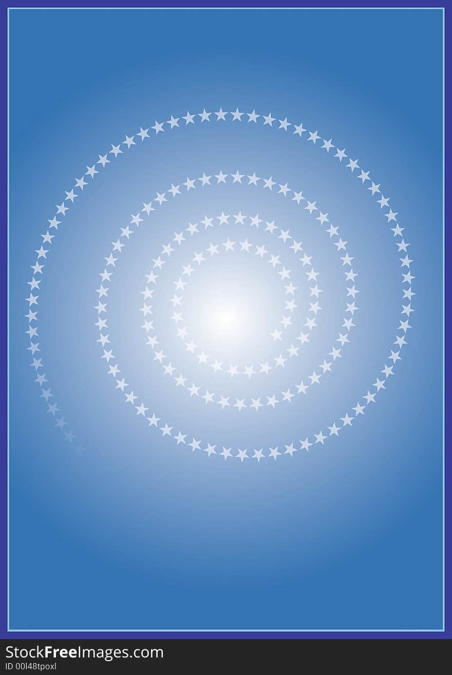 Blue gradient background with a white star helix