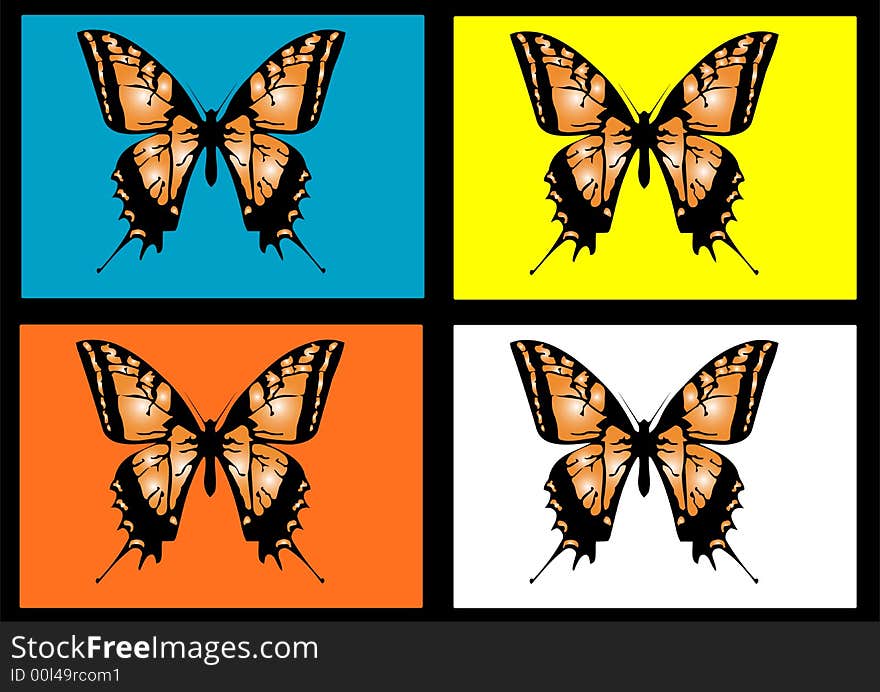 Vector image of butterfly with different background. Vector image of butterfly with different background