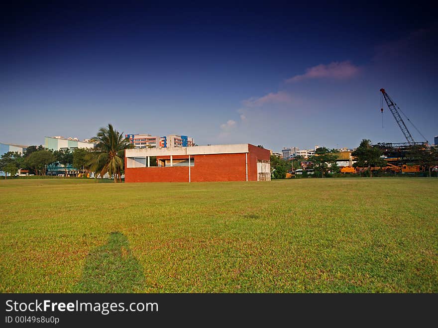 Red brick building in the city