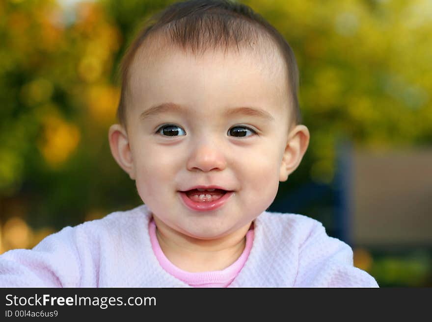 Cute baby girl smiling