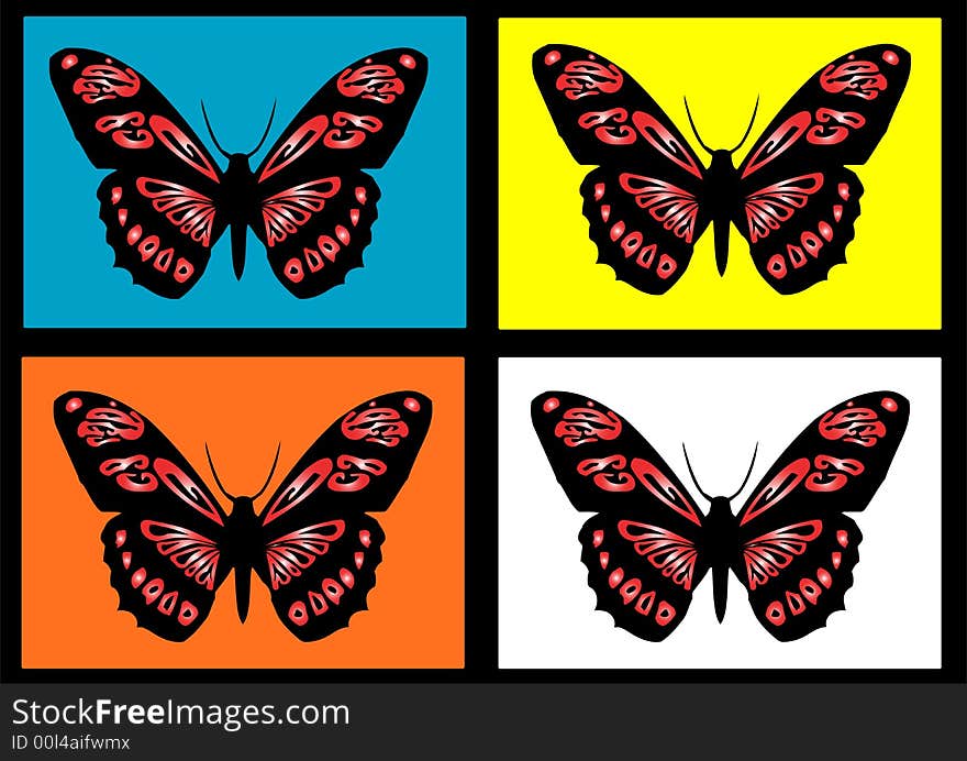 Vector image of butterfly with different background. Vector image of butterfly with different background