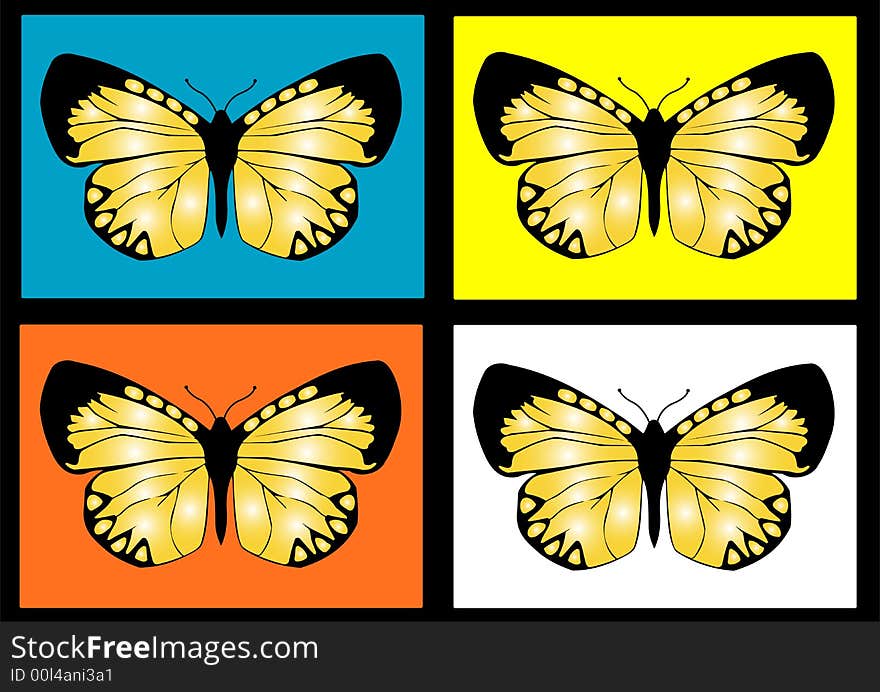 Vector image of butterfly with different background. Vector image of butterfly with different background