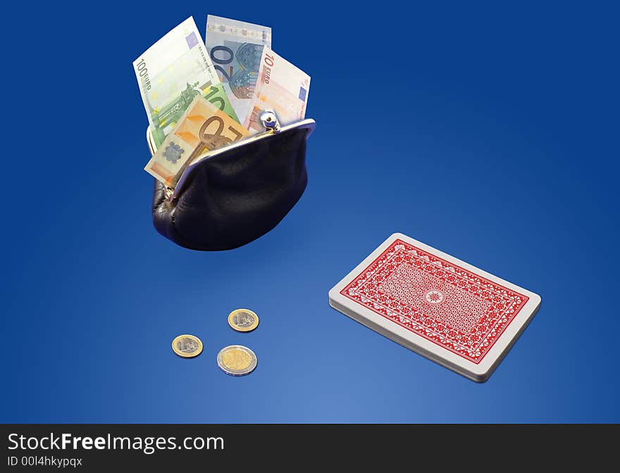 Playing cards and money