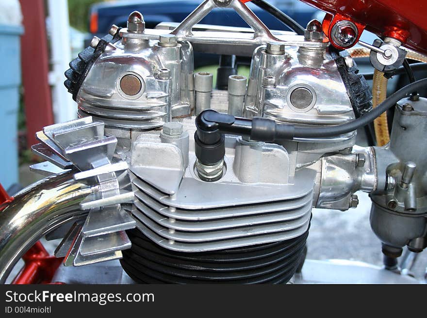 A close up image of a Motorcycle Engine