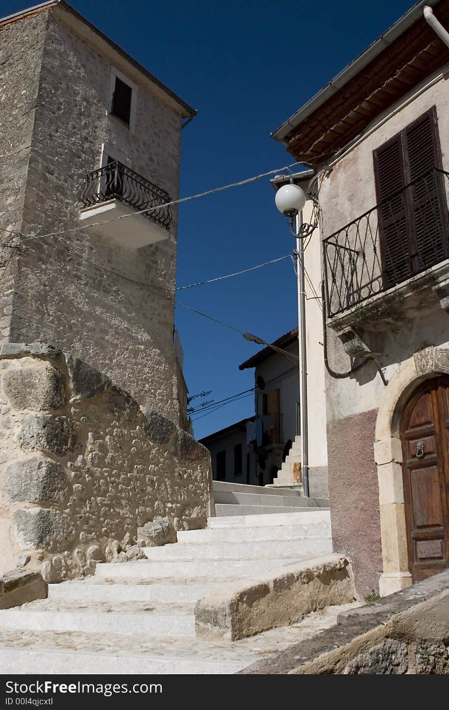 Street of Middle Ages italian village: Marano. Street of Middle Ages italian village: Marano