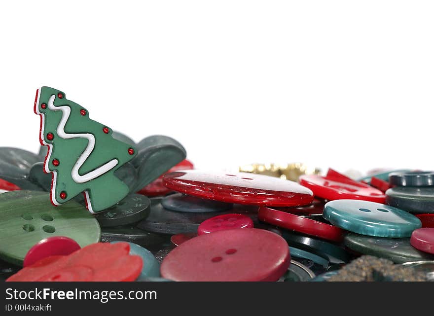 Photo of Red and Green Buttons - Christmas Background