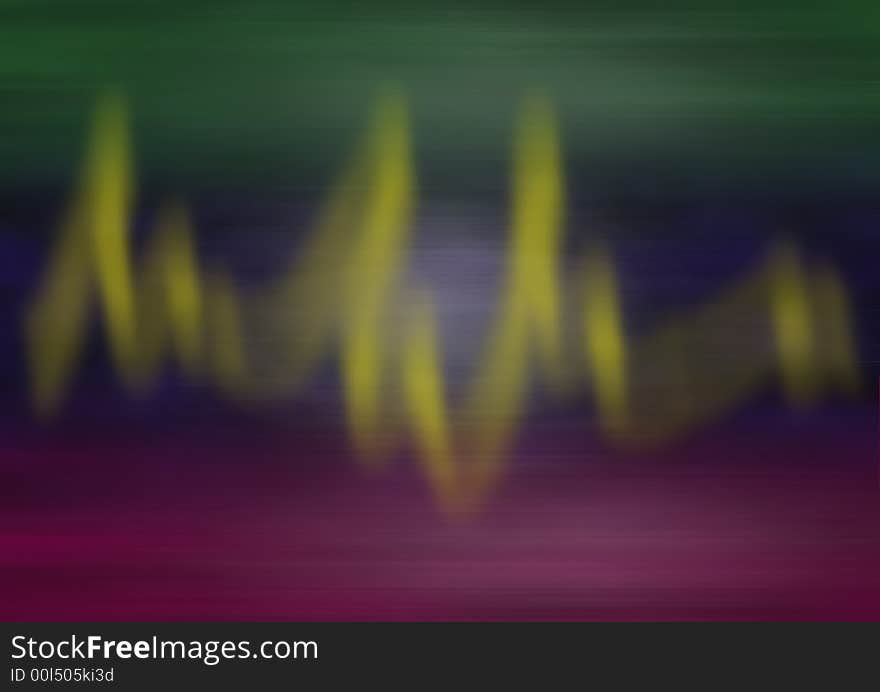 Blurred red-green background with jagged blurred lightcurves. Blurred red-green background with jagged blurred lightcurves