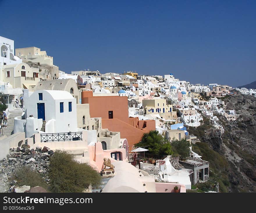 The old town in Santorini