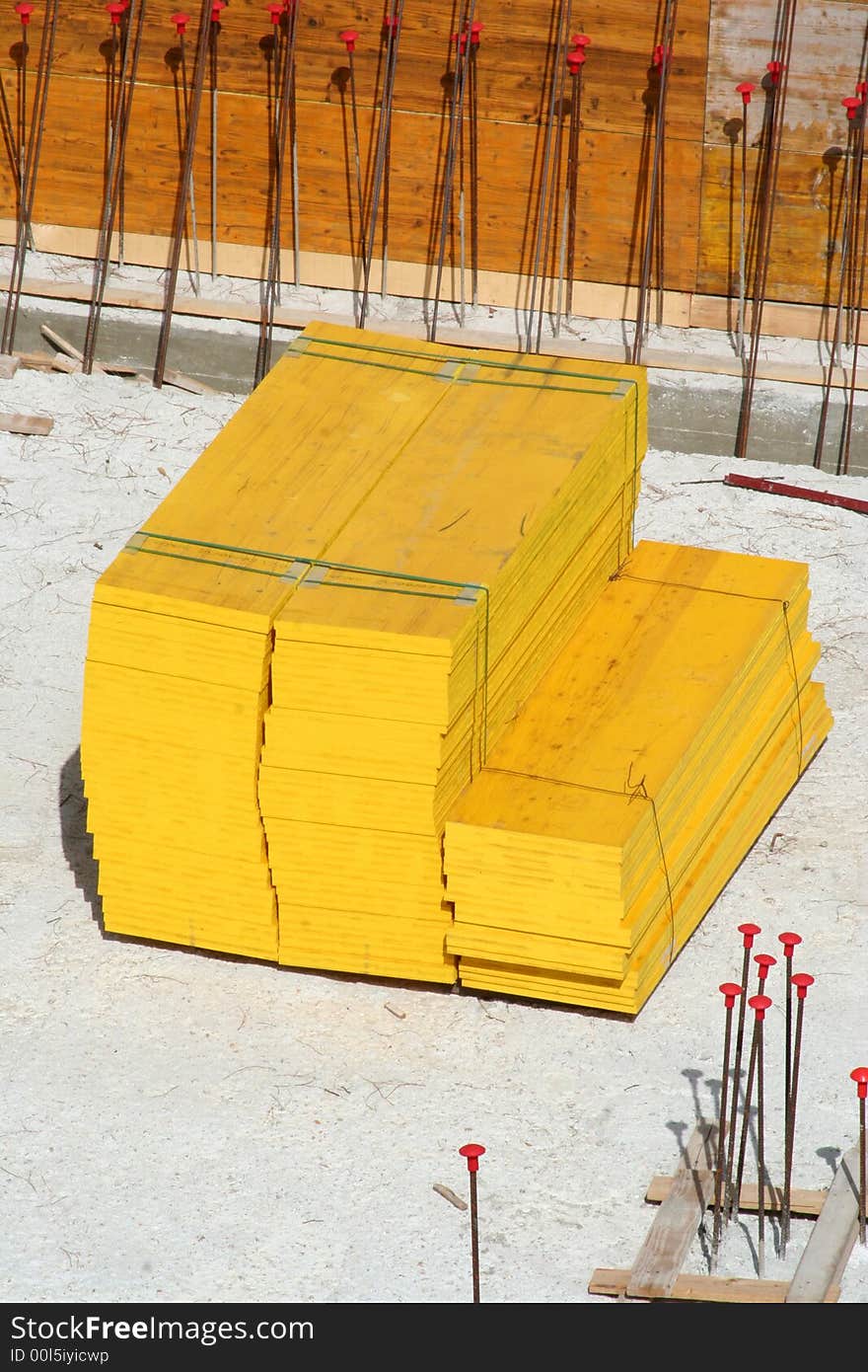 Wooden tables for the construction of a house