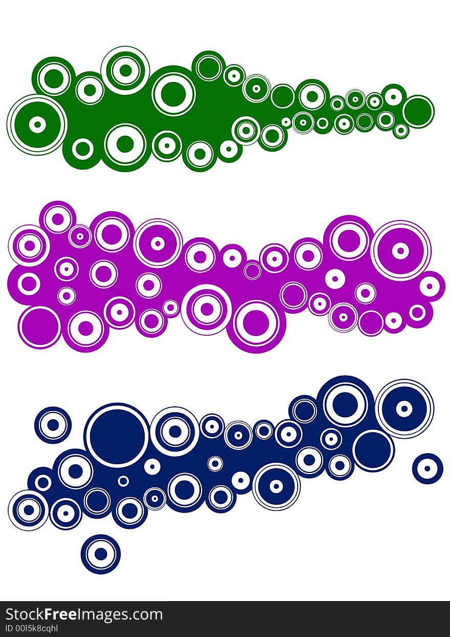 3 Landscape elements - Circles (Transparent background. On separate layers and grouped for easy use and coloring)