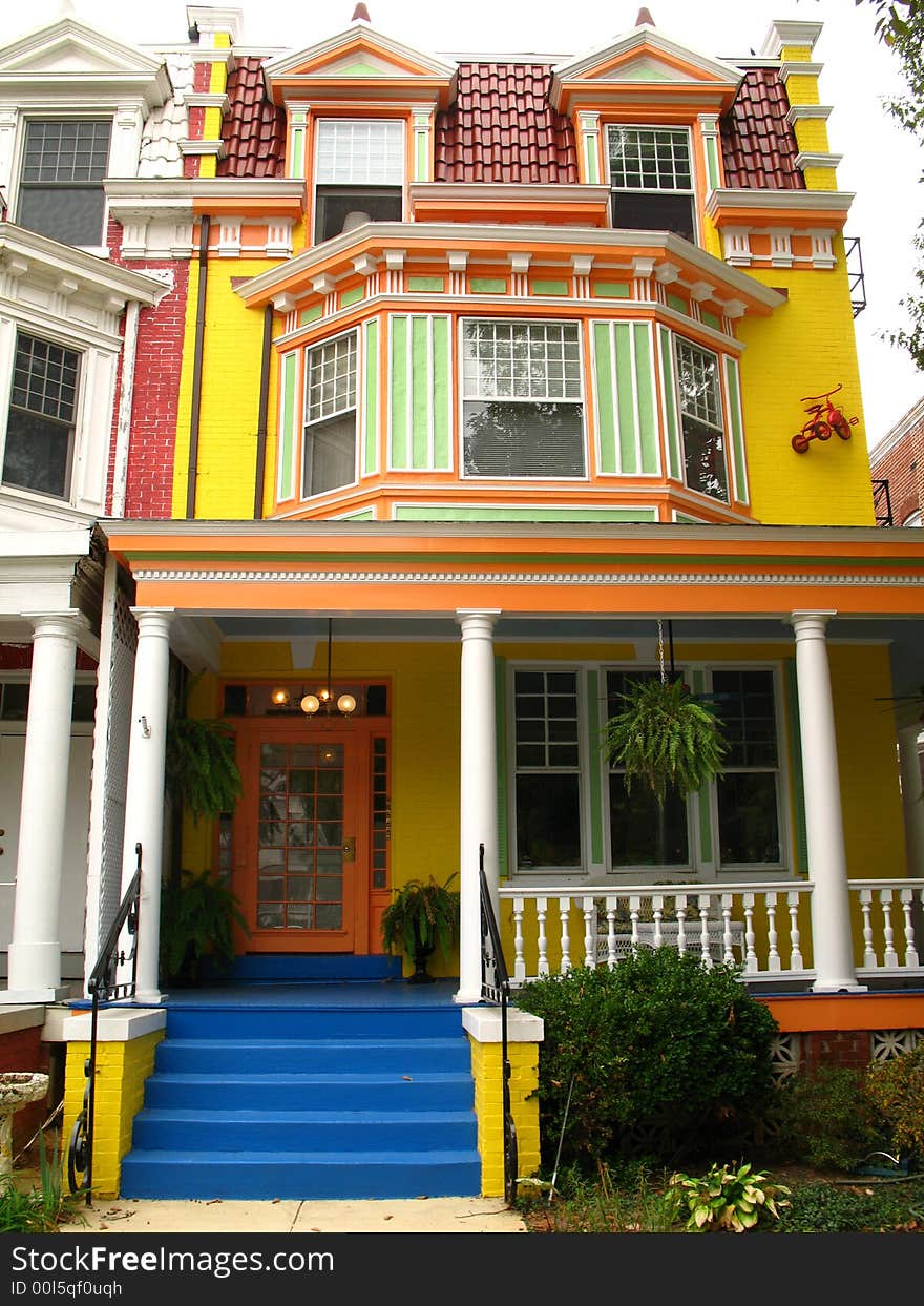 Photo of colorful home in Mt. Pleasant of Washington D.C. Photo of colorful home in Mt. Pleasant of Washington D.C.