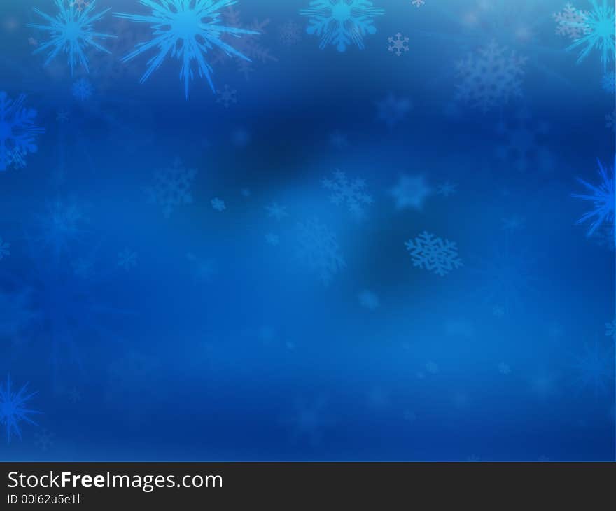 Winter background of many snowflakes